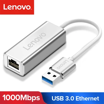 Lenovo USB Ethernet Adapter USB 3.0-2.0 Tinklo Kortelę, RJ45 Lan Windows 10 Xiaomi Mi Box 3 Nintend Jungiklis Ethernet USB