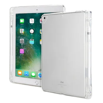 Silikono Atveju iPad 5 6 Oro Air2 Galinį Dangtelį su Pieštuku Lizdą, Aišku, Skaidrus Atveju TPU Dangtelis, Skirtas 