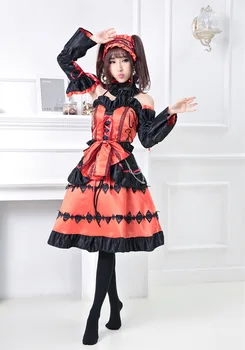 Anime DIENOS gyvas Košmaras Tokisaki Kurumi Vienodas Cosplay Kostiumai, Pilnas Komplektas Lolita Princess Dress
