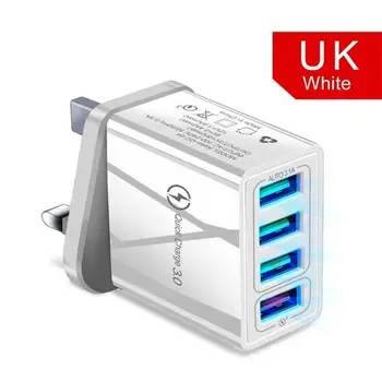 4-Port USB Sienos QC3.0 Greito Įkrovimo USB Elektros tinklo lizdo Ir Laidu Kelionės USB Lizdo Prijungti 