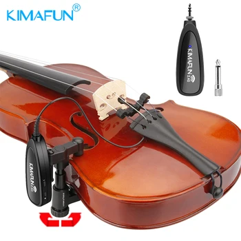 KIMAFUN Belaidžio smuikas mikrofonas 2.4 G bevielio muzikos instrumentas, mikrofonų sistema smuikui garso perdavimo