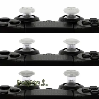 Skaidrus Keičiamos Thumbstick už PS4 Slim Pro PS5 Reguliatorius su 3 Aukščio kupolo formos ir Įgaubti Rankenos Reguliuojamas Kreiptuką