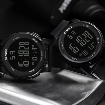 SYNOKE Mens Watch Karinės Sporto Laikrodžiai LED Vandeniui Didelis Ciferblatas Elektroninis Laikrodis Vyrų Skaitmeninis Laikrodis Relogio Masculino