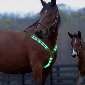 LED Jodinėjimas Žirgais Diržo Vandeniui Nailono Arklio Krūtinės Diržo Naktį Matomos Breastplate Equitation Apšvietimo Jojimo Įranga