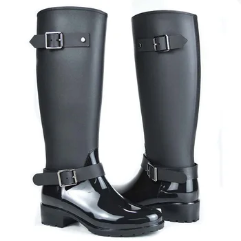 Pavasario žieminiai batai, prekės dizainas vidurio blauzdos batai studentų zip lietaus batai preppy batus moteris sagtis gumos rainboots 786