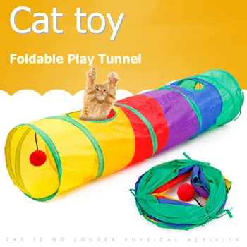 Spalvinga Tunelio Rudos Spalvos, Sulankstomas Juokingas Naminių Kačių Urvas Tunelio Kačių Žaisti 2 Skyles, Katė Tunelio Kačiukas Žaislas Urmu Žaislų Triušiui Tunelis