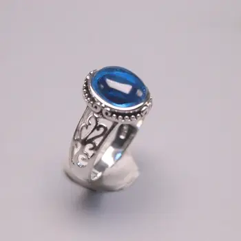 Originali/Originalus Sidabro 925 Sterlingas Sidabro Žiedas Vestuvėms Amžinybės Žiedas Moterims, Mėlyna Brangakmenio Modelis Ponios Žiedas