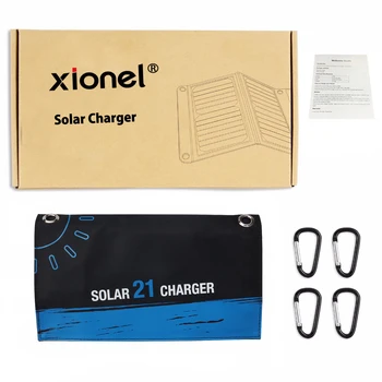 Xionel 21W Saulės Įkroviklis su 2-Port USB Įkroviklis Sukurti Aukšto efektyvumo Sunpower Saulės Skydelis Mobilųjį Telefoną ir USB Prietaisus