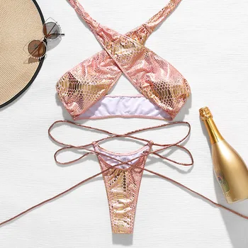 Be-X Seksualus rožinis gyvatė bikini 2020 mujer Apynasrio maudymosi kostiumėlį moteris Ponios string maudymosi kostiumėliai moterims, maudymosi kostiumą, Biquini Plaukimo kostiumas
