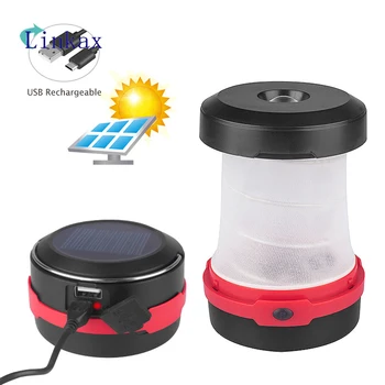 LED Teleskopinis Saulės Žibintų Portable LED Lempos, 3 Modes, USB Įkrovimo Išardomi Vandeniui IPX5 Šviesos Lauko Kempingas Šviesos