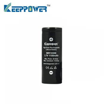 2 vnt KeepPower IMR 18500 baterija 1100mAh 20A max išleidimo li-jonų didelio nutekėjimo baterija 3.7 V lašas laivybos Originalus batteria