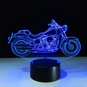 Variklis Formos USB 3D LED Lempos Naktį Šviesos Akrilo Stalo lempa Touch 7 Spalvų Keitimas Motociklo Miega Lamparas Lemputė Dovanų
