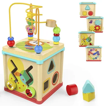 Karšto Mediniai Kūdikių Bamblys Anksti Švietimo Žaislai Vaikams, Multi-funkcija Mediniai Matematika Aplink Rutuliukų Labirintas Raidžių Pripažinimo Abacus Laikrodis