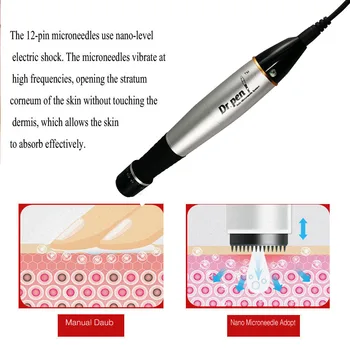 Derma Pen Dr Pen A1-c mygtuką, 5 pavaros, reguliavimo elektros microneedle odos priežiūros randų, raukšlių ruožas ženklas šalinimo priemonė