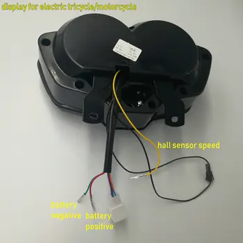 Lcd ekranas spidometro skydelio elektros paspirtukas, triratis su lukštais 48v-96v baltas ekranas akumuliatoriaus įtampa šviesos indikatorius
