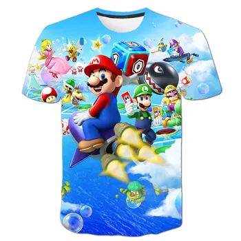 2020 metų vasaros Mario berniukų drabužiai Nauji Harajuku stiliaus Klasikiniai žaidimai, Mario Bros 3D print t-shirts hip-hop vaikams drabužių Gatvės T-shirt