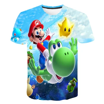 2020 metų vasaros Mario berniukų drabužiai Nauji Harajuku stiliaus Klasikiniai žaidimai, Mario Bros 3D print t-shirts hip-hop vaikams drabužių Gatvės T-shirt