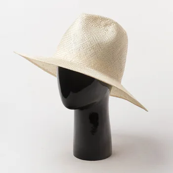 Elegantiškas Sizalio Šiaudų Skrybėlę Kietas Vasaros Paplūdimio Džiazo Bžūp Platus Kraštų Saulės Kepurės Moterims, Vyrams, Fedora Derby Millinery Amatų Skrybėlę Bazės