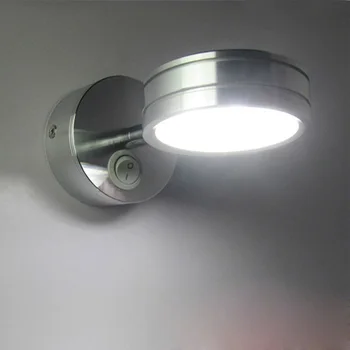 Modernus Paprastumas LED Sieniniai Šviestuvai Sidabro Miegamojo, Naktiniai staleliai, Lempa Skaitymui Koridoriaus Šviesos Kryptis Reguliuojama AC90-260V su jungikliu