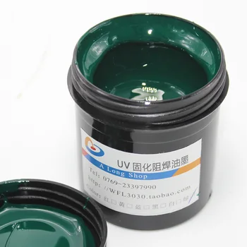 1 PCB UV šviesai dažai, Žalia PCB UV išgydomas lydmetalis atsispirti rašalo,lydmetalis kaukė UV rašalas