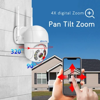 3MP 1080P PTZ Wi-fi IP Kamera Lauko Auto Stebėjimo 4X Zoom AI Žmogaus Aptikti Belaidę Speed Dome Kameros H. 265 Stebėjimo kamerų