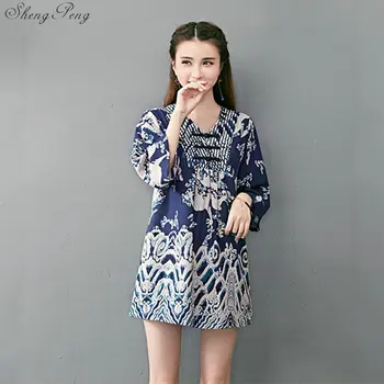 Kinų tradicinė suknelė 2019 naujo dizaino rytų kinijos suknelės tradicinį rytietišką suknelė moterims rytų stiliaus suknelės V1665
