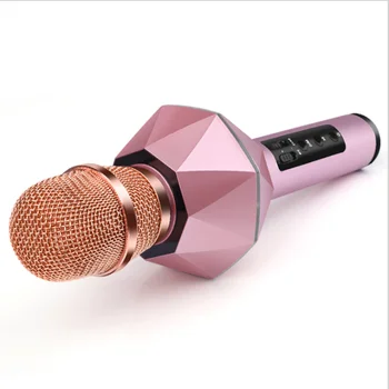 Diamond LED Šviesos Nešiojamas Mikrofonas Vaikams USB Mini Nešiojamą Karaoke Prietaisą Su Geriausiais Belaidžio ryšio 