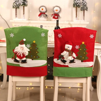 Kalėdų Dekoracijas Naują Kalėdų Kėdė Padengti Santa Claus Slidinėjimo Kėdė Padengti Kalėdų Stalo Šalis