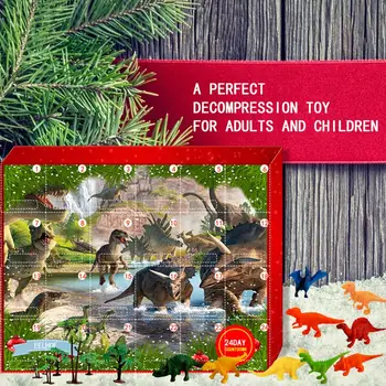 Kalėdų Advento Atgalinės atskaitos Kalendorius 24PCS Išspausti Gyvūnų Dinozaurų Pakabukas Žaislas Kūrybos Kalendorius