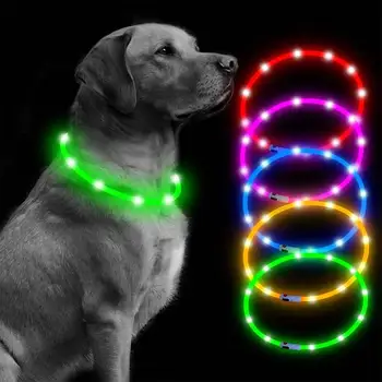 Šviesos naminių Gyvūnėlių Apykaklės Šviesos Įkraunamas LED Naktį Saugos Mirksi Pet Šviesos Pet products