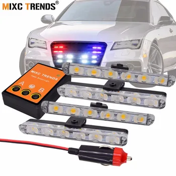 4x6 LED Strobe Flash Policijos Lemputė 12V Auto Stroboskopai LED Šviesos 