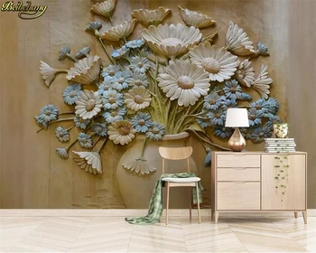 Beibehang Užsakymą foto tapetai, freskos 3D iškilumo vaza gėlių kompozicijų fonas sienų tapybą sienų dokumentai namų dekoro