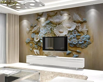 Beibehang Užsakymą foto tapetai, freskos 3D iškilumo vaza gėlių kompozicijų fonas sienų tapybą sienų dokumentai namų dekoro