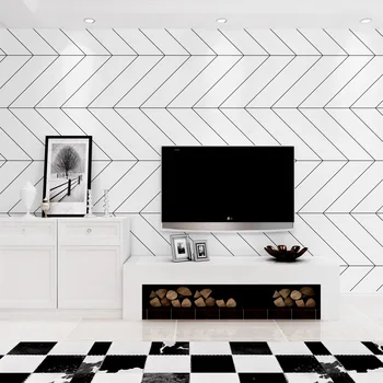 Nordic Black White Stripes Sienos dokumentų namų dekoro Minimalistinio Ins Geometrinis Tapetai Kambarį miegamasis maison apdaila