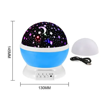 Žvaigždžių Žvaigždėtas Dangus Naktį Šviesos diodų (LED Projektorius Luminaria Mėnulis Naujovė Lentelė Naktį Lempos AAA Baterija USB Žvaigždžių Vaikų Dovanų