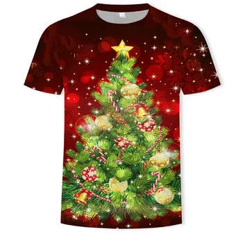2020 Naują Kalėdų vyriški moteriški vyriški Laisvalaikio Drabužiai Puloveris 3d Skaitmeninio Spausdinimo trumpomis Rankovėmis vyriški T-shirt Spausdinti Street Vyrų Viršų
