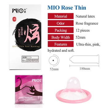 MIO Ultra Plonas Prezervatyvai 15/68Pcs Rose Super Tepimo Natūralaus Latekso Rožinės spalvos Prezervatyvai Penio Mova Suaugusiųjų Intymių Produktų Sekso Žaislai