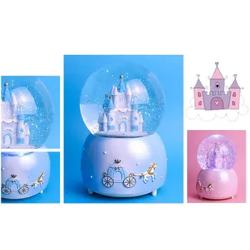 RCtown Dovanos Sniego Kamuolys Muzikos Princesė Pilis Formos Žaislas, skirtas Namų Puošybos Ornamentais Merginos Gimtadienio, Valentino Dovana
