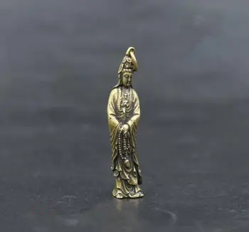 Kinijos gryno žalvario Guanyin bodhisatvos mažas pakabukas #2