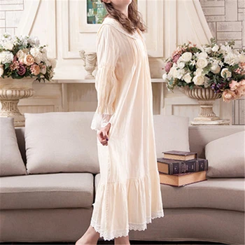 Nauja Siunta Derliaus Nightgowns Sleepshirts Elegantiškas Namų Nėrinių Suknelė Sleepwear Moterų Miego & Lounge Minkštos Medvilnės Pižamą #H881