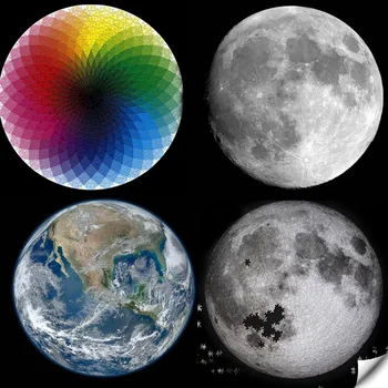 Jigsaw puzzles 1000 vienetų Vaivorykštė Apvalios Dėlionės Mėnulis žemės Galvosūkiai Suaugusiems Vaikams 