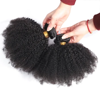 3pcs Afro Keistą Garbanotas Ryšulių Malaizijos Remy Žmogaus Plaukų priauginimas Už juodaodžių Moterų Afro Keistą Garbanotas 4B 4C Dvigubai Ataudų 4bundles