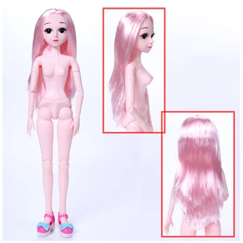60cm BJD Doll 3D Akys 21 Kilnojamojo Sujungta Perukas Nuoga Mergina Lėlės Kūno Batai Aksesuarai Lėlės Žaislų Mergaitėms