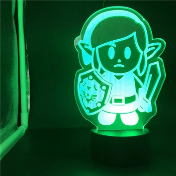 Žaidimas Zelda Nuorodą Pav LED Nakties Šviesos Virėjas 3d Akrilo Šviesos Vaikai, Vaikai Studijų Kambario Apdailai Įvairių Spalvų Stalo Lempos