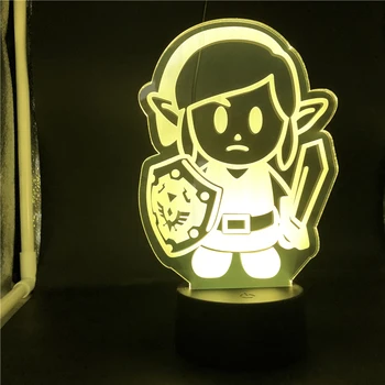 Žaidimas Zelda Nuorodą Pav LED Nakties Šviesos Virėjas 3d Akrilo Šviesos Vaikai, Vaikai Studijų Kambario Apdailai Įvairių Spalvų Stalo Lempos