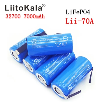 2VNT LiitoKala 32700 3.2 v lifepo4 7000mAh daugkartinio įkrovimo baterija ląstelių LiFePO4 5C baterijos išsikrovimo Atsarginę Energijos žibintuvėlis