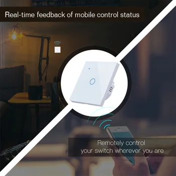Wifi Sienos Smart Touch Jungiklis Nuotolinio Balso Conrol 1/2/3 Gauja Belaidžio Šviesos Jungiklis ES/UK Standartas Dirbti Su Alexa 