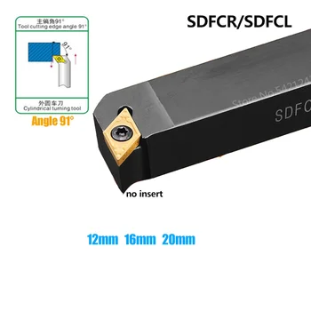 SDFCR1212H07 SDFCR1616H11 SDFCR2020K11 SDFCL 12mm 16mm 20mm CNC Staklės, Pjovimo Įrankiai, Išorės tekinimo įrankių laikiklis DCMT įterpti