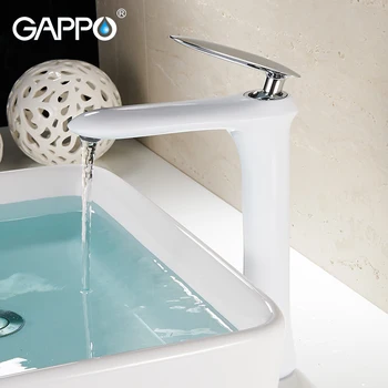 GAPPO Baseino Maišytuvai balta ūgio vonios maišytuvas krioklys vonia vandens čiaupų žalvario baseino kriauklės, maišytuvas, kabinoje sumontuota kriauklė, maišytuvas,