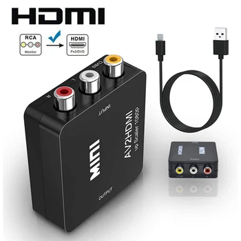 HDMI, AV/RCA CVBS Adapteris HD 1080P MINI AV2HDMI Video Converter Box HDTV Projektorius Set-top Box, DVD